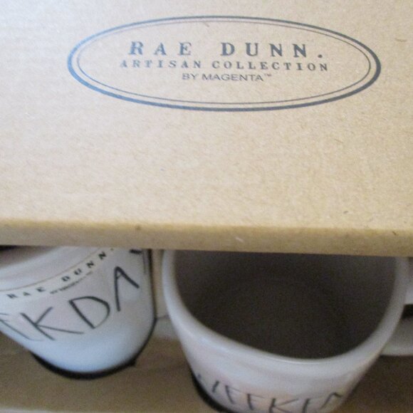Rae Dunn 2 Piece WEEKDAY & WEEKEND Travel & Mug Set New in Box - Picture 4 of 6